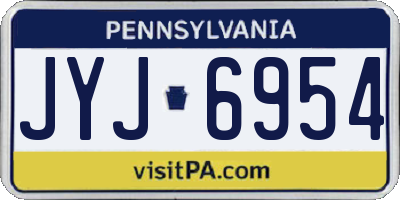 PA license plate JYJ6954