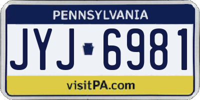 PA license plate JYJ6981