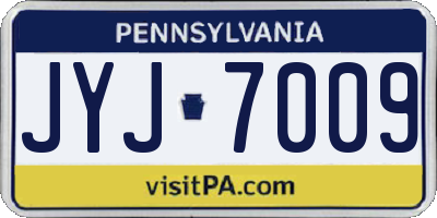 PA license plate JYJ7009