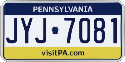 PA license plate JYJ7081