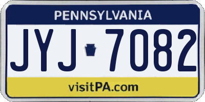 PA license plate JYJ7082