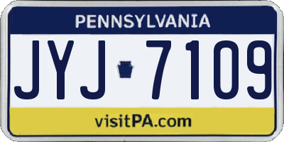 PA license plate JYJ7109