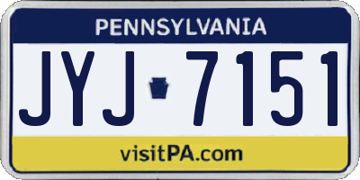 PA license plate JYJ7151