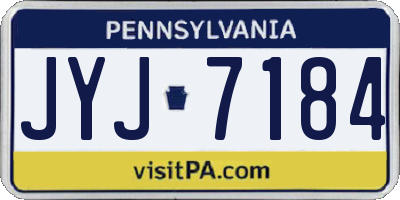 PA license plate JYJ7184