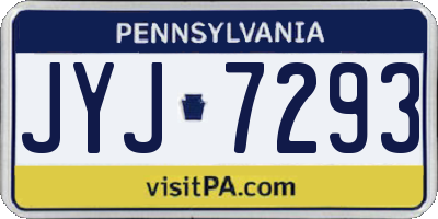 PA license plate JYJ7293