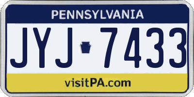 PA license plate JYJ7433