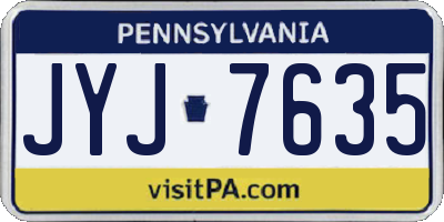 PA license plate JYJ7635
