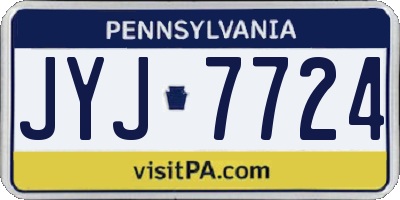 PA license plate JYJ7724