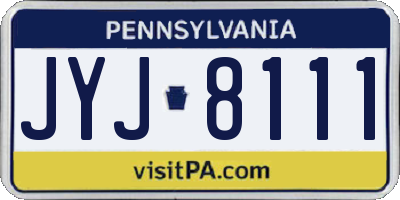 PA license plate JYJ8111