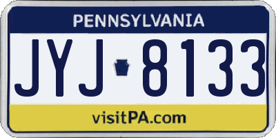 PA license plate JYJ8133