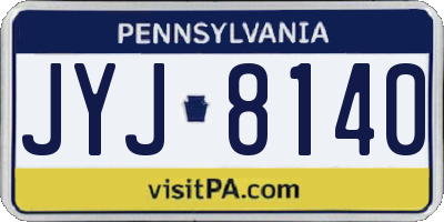 PA license plate JYJ8140