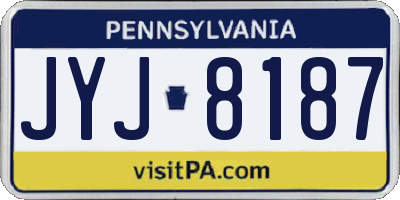 PA license plate JYJ8187