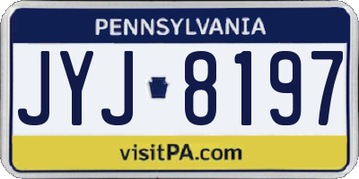 PA license plate JYJ8197