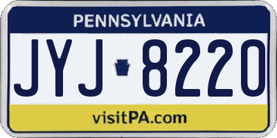 PA license plate JYJ8220