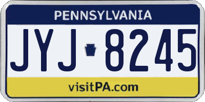 PA license plate JYJ8245