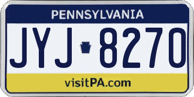 PA license plate JYJ8270