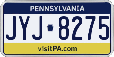 PA license plate JYJ8275