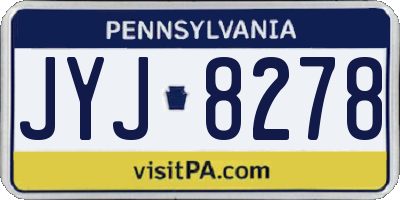 PA license plate JYJ8278
