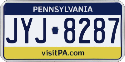 PA license plate JYJ8287
