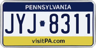 PA license plate JYJ8311