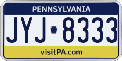 PA license plate JYJ8333