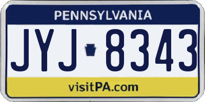PA license plate JYJ8343