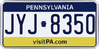 PA license plate JYJ8350