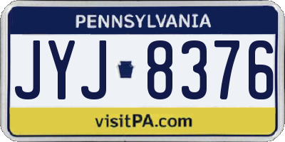 PA license plate JYJ8376