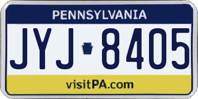 PA license plate JYJ8405