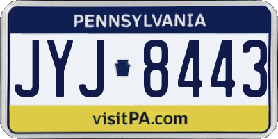 PA license plate JYJ8443