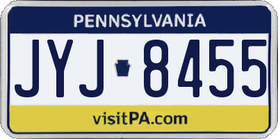 PA license plate JYJ8455