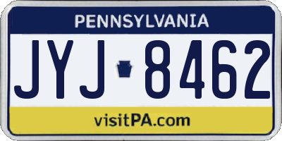 PA license plate JYJ8462