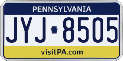 PA license plate JYJ8505