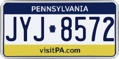 PA license plate JYJ8572