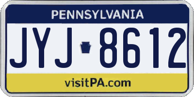 PA license plate JYJ8612