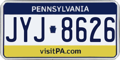 PA license plate JYJ8626