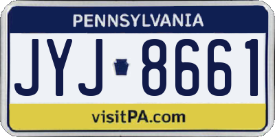 PA license plate JYJ8661