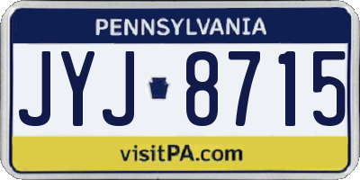 PA license plate JYJ8715