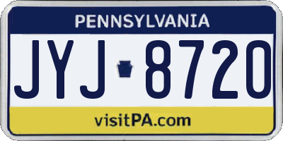 PA license plate JYJ8720