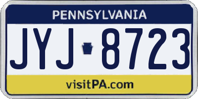 PA license plate JYJ8723