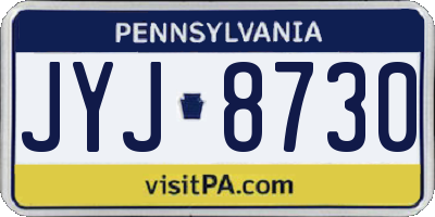 PA license plate JYJ8730
