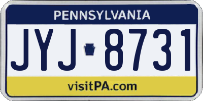 PA license plate JYJ8731