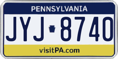 PA license plate JYJ8740