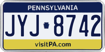 PA license plate JYJ8742