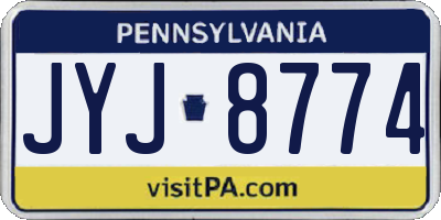 PA license plate JYJ8774