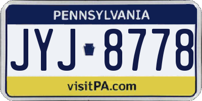 PA license plate JYJ8778
