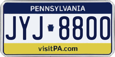 PA license plate JYJ8800