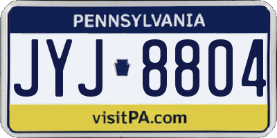 PA license plate JYJ8804