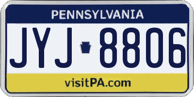 PA license plate JYJ8806