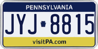 PA license plate JYJ8815